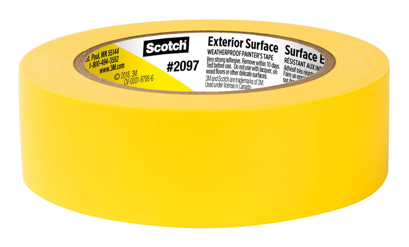 Scotch Exterior Painter's Tape, 1.41 in x 45 yd, Waterproof Masking Tape For Exterior Surfaces, Can Handle Wind, Rain, Humidity & Direct Sunlight, Bonds Aggressively, 1 Roll (2097-36EC-XS) 1.41" Width