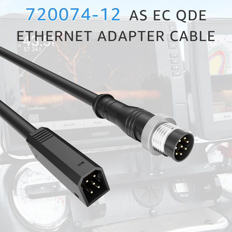 720074-12 AS EC QDE Ethernet Dongle Adapter Cable for Humminbird Helix Fish | Compatible with Humminbird Fish Finders HELIX 7/HELIX 8/HELIX 9/HELIX 10/HELIX 12,and HELIX 15 Models