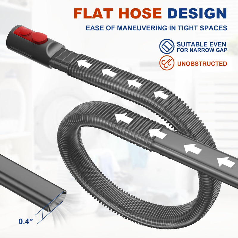 Sealegend Dryer Vent Cleaner Kit Compatible with Dyson Dryer Lint Vacuum Attachment for Dyson V7 V8 V10 V11 V12 V15 etc Cordless Vacuum Cleaner Removes Deep Lint Gray