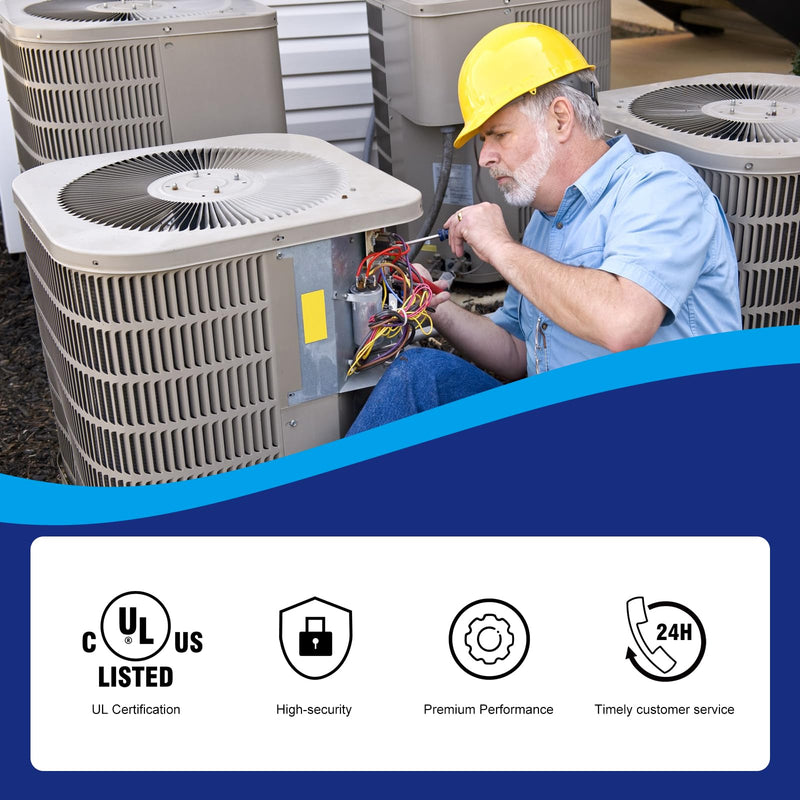 55+5 uF 55/5 MFD ±5% 370V/440VAC Dual Run Start Capacitor CBB65 Works for AC Unit Fan Motor Start or Heat Pump or Condenser Straight Cool 55+5 MFD