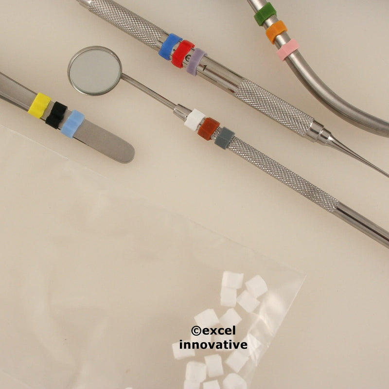 Silicone Color Bands for Instruments Identification Sold in Packs of 20 Bands Each Select Color Options | Medixplus (White)