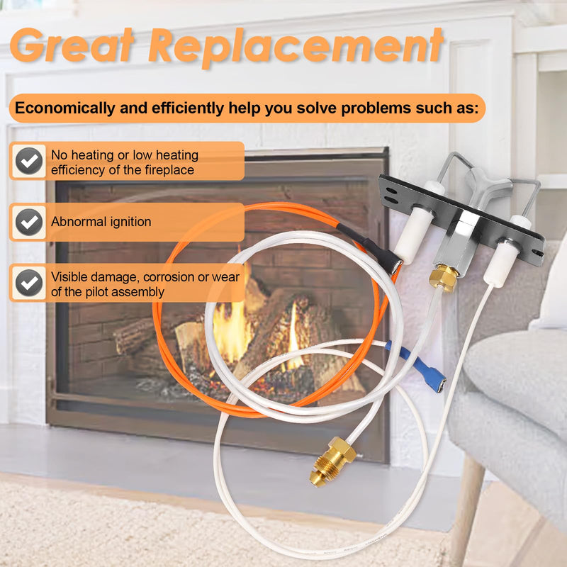 2090-012 Natural Gas IPI Pilot Assembly Kits for Heat N Glo, Heatilator, Quadrafire, Majestic, Outdoor Lifestyle Fireplaces, Pilot Assembly Replacement Parts 2090-012 Natural Gas