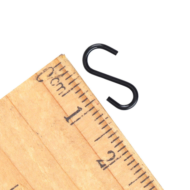 100 Pieces 1/2 Inch Mini S Hooks Small S Hooks Stainless Steel S Shaped Hooks for Crafts, Jewelry and Hanging (Black) Black 100