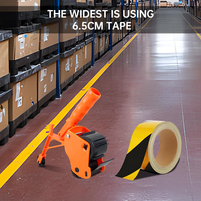 Floor Tape Applicator, Manual Pushing Tape Marking Tool, Plastic Hand Push Tape Roller, Tape Bonding Marking Machine for Driveway Aisle Marking Decoration As shown