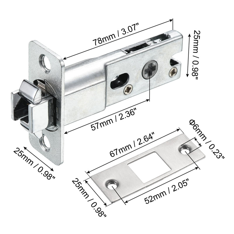 PATIKIL Round Recessed Door Lock with Keys, Pocket Door Lock Invisible Hardware Privacy Sliding Door Lock for Bathroom Bedroom Barn Door for 1-3/8" to 2" Thickness Door, Bronze