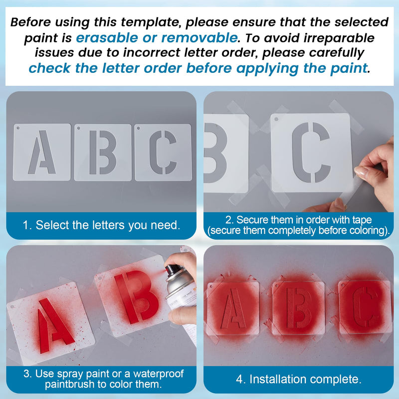 Boat Registration Stencil Kit, 108 Pcs Reusable 3 Inch Marine Letter and Number Stencils, Alternative to Boat Number Stickers for Boats, Kayaks and Pwcs