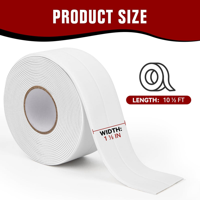 White Caulk Tape, Toilet Caulk Strip, Toilet Sealer Around Toilet Base, Caulk Tape Waterproof Self Adhesive, Traditional Caulking Replacement, Caulking Tape for Bathroom, Bathtub，etc 1