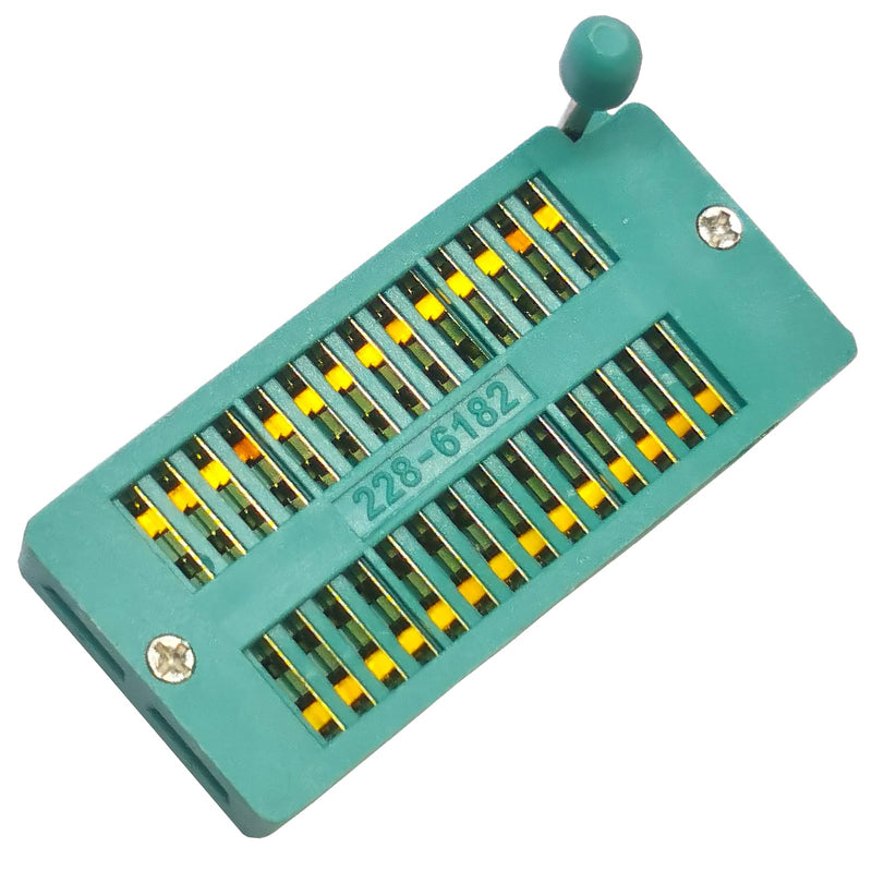 2Pcs 28 Pin 2.54mm ZIF Zip IC Test DIP Board Socket Universal Gilded feet