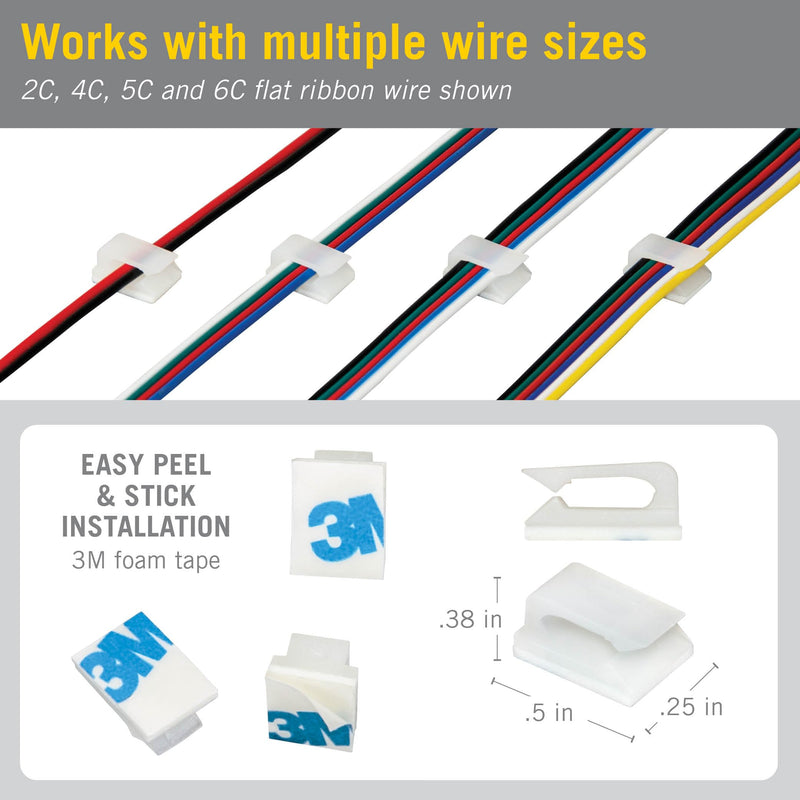 Armacost Lighting LED Wire Support Clips with 3M Peel & Stick Adhesive 100-Pack 911000