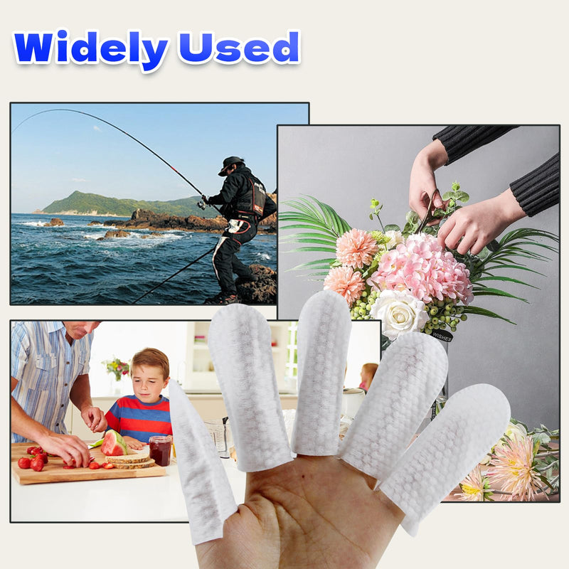 100 PCS Cotton Finger Cots, Finger Covers Protection for Finger Tips, Breathable, Sweat Resistant, and Wear-Resistant, Perfect for Work, Nails Cleaning, and Injured Fingers (White) 100 PCS