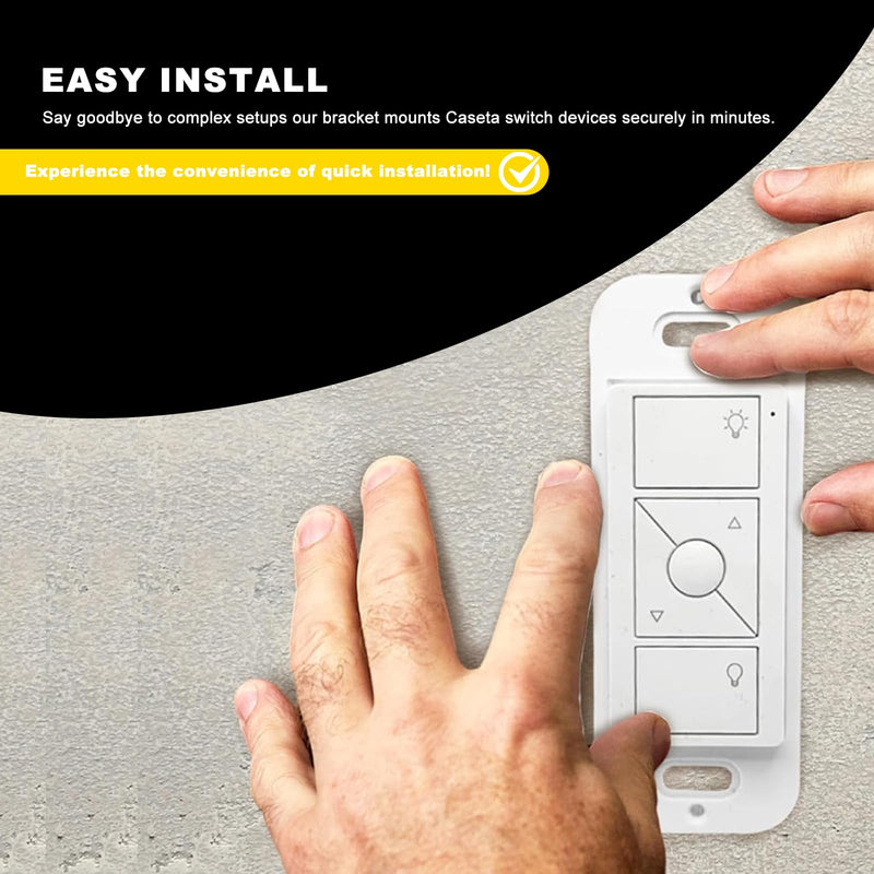 Remote Wallplate Bracket, Perfectly Compatible with Lutron Wireless Pico Remote Contro,Seamless Snap Wall Mount Bracket,Enhance Your Smart Home Experience(3-Pack,Wallplate Brackets only)