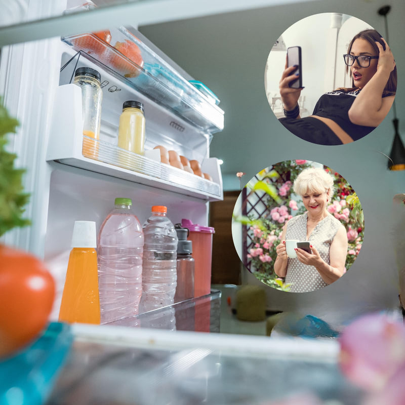 Doorsound - Freezer Refrigerator Door Left Open Alarm with Text Notification alerts, Phone Notifications, Adjustable time delay and Volume, Chime, Close Door Reminder | no hub | no Subscription main white