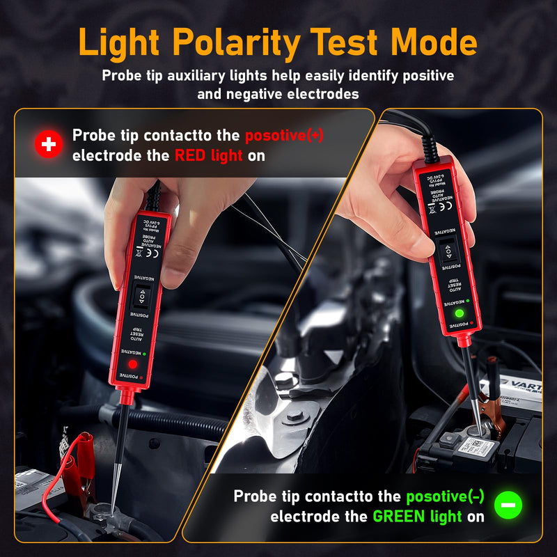 Power Circuit Probe Tester, 6-24V DC Automotive Test Light 12 Volt with 13 ft Leads Circuit Tester Breake Finder for Continuity Testing for Car SUV Truck
