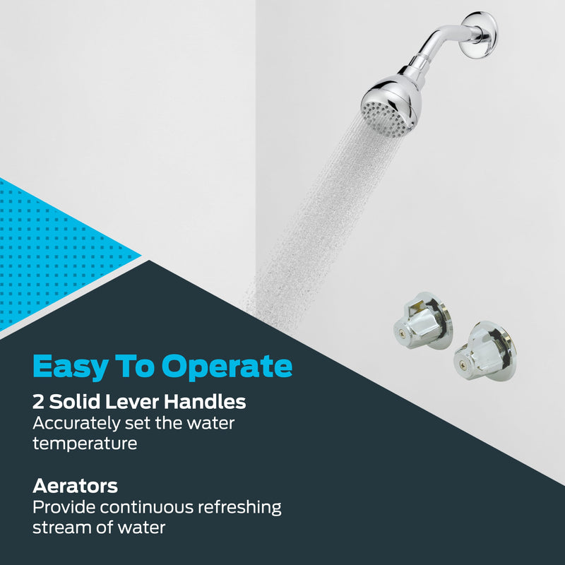 EZ-FLO Multi-Turn Shower Stall Valve, Chrome, 10551