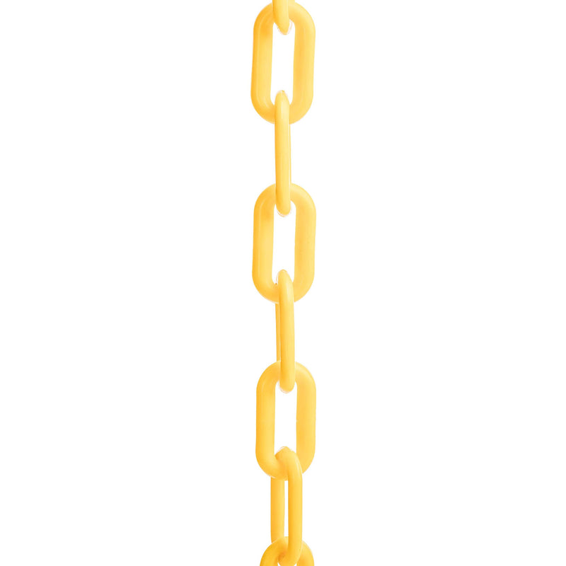 US Weight (Made in USA) 2" x 25' Yellow Plastic Safety Chain ft. SunShield UV Resistant Technology 25 FEET