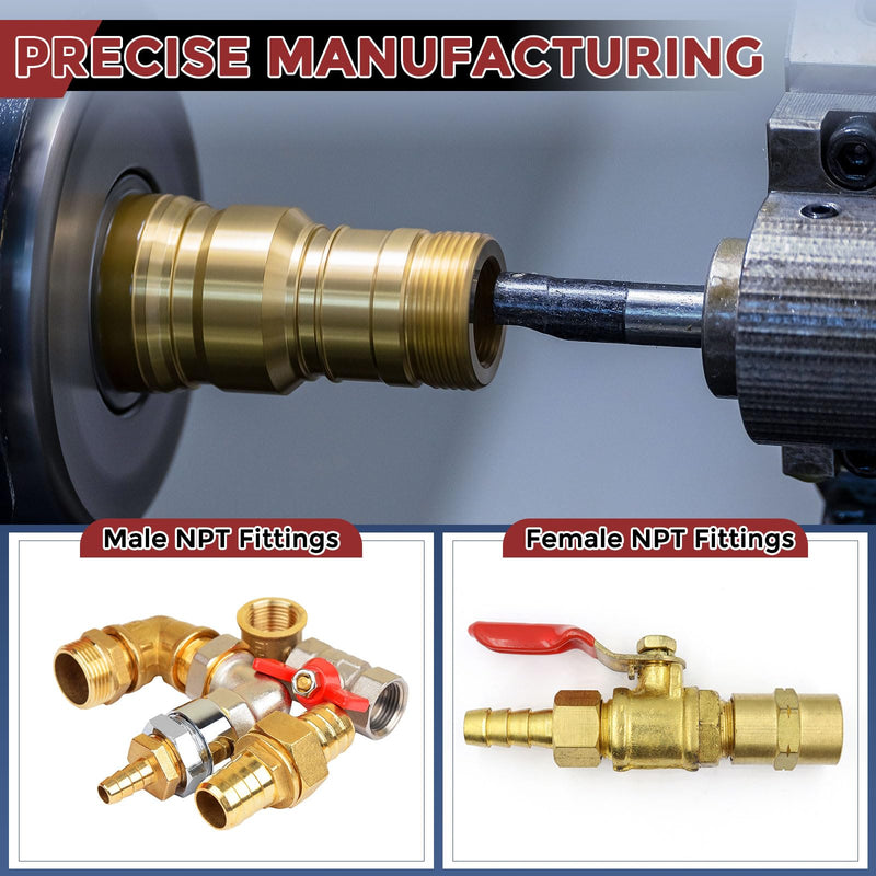 Pack of 1 Brass Hose Barb Fittings 1/4" Hose Barb to 1/4" NPT Male Fittings 1/4" Barb To 1/4" NPT Male