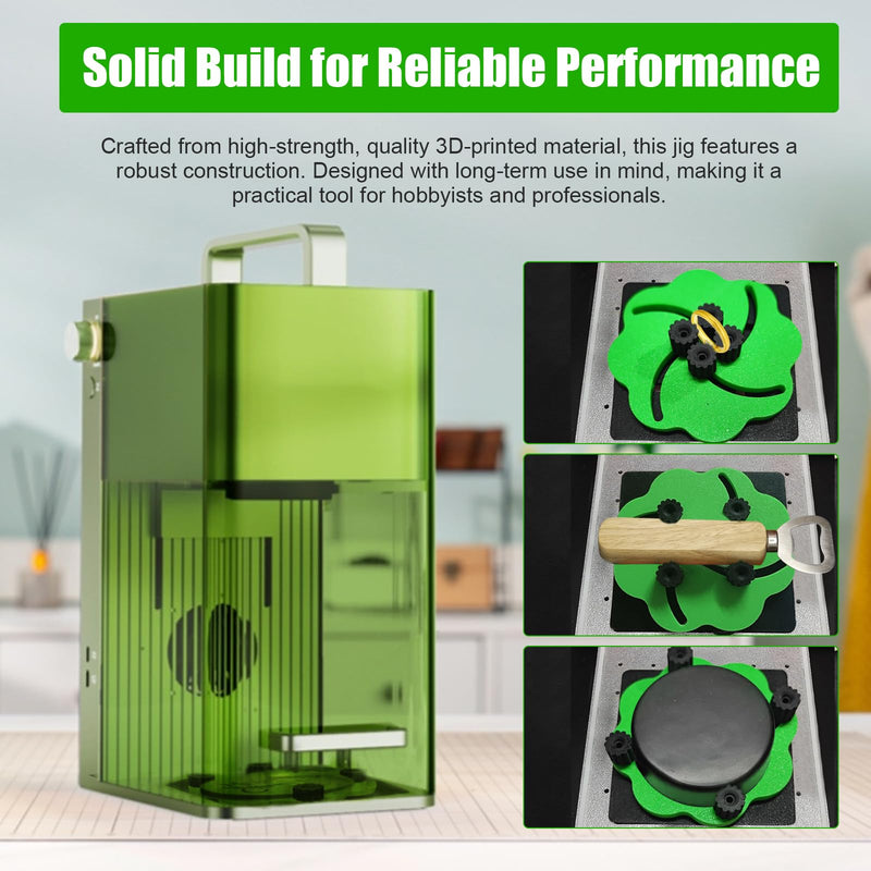 Adjustable Self-Centering Jig for xTool F1 Laser – Precise Alignment, Cover-Down Use, Stable Engraving on Various Materials (0.4"-3.15")