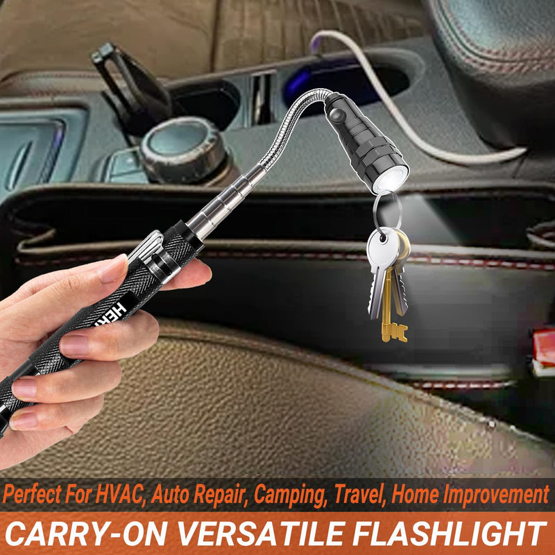 Mens Valentines Day Gifts for Him Telescoping Magnetic Pickup Tool Set - Inspection Mirror, Birthday Gifts for Men Dad Boyfriend Husband Mens Gifts Ideas 2-Pack Mirror Flashlight Set