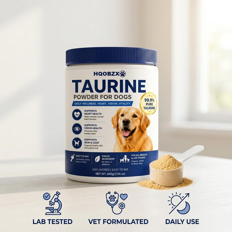 Taurine Powder for Dogs – Supports Heart, Vision, Energy, Skin & Coat Health, Easy to Mix in Food, 200g