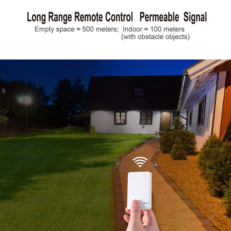 Thinkbee Wireless Lights Switch Kit, No Wiring Mini Remote Switch, No WiFi Needed, Outdoor 1969ft Indoor 328ft Remote Control Lighting Fixture for Led Light, Ceiling Lights and Lamps, Waterproof 1 Mini Switch