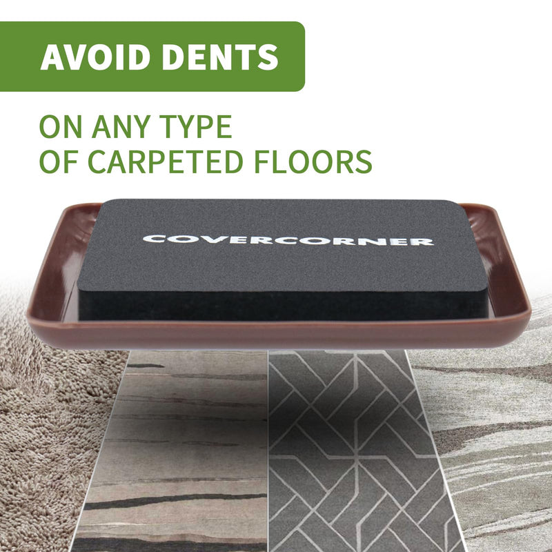 Furniture Sliders for Carpet 8 PCS - 3 1/2 inch Furniture Moving Slider Chair Legs Floors Protectors Square Furniture Movers Sliders – Move Your Furniture Easy & Safely(for Carpet)-Brown 8 PCS 3 1/2'' Brown