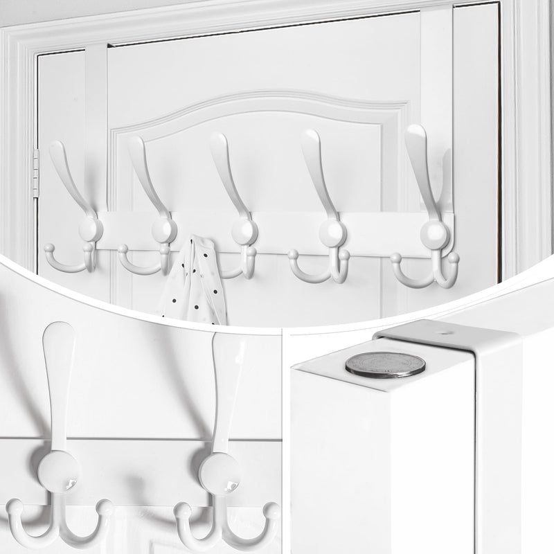 WEBI Over The Door Hooks,Door Hanger,Triple Door Hooks for Hanging White Over The Door Towel Rack,Door Coat Hanger,Over Door Coat Rack for Clothes,Towels,Back of Bathroom 1