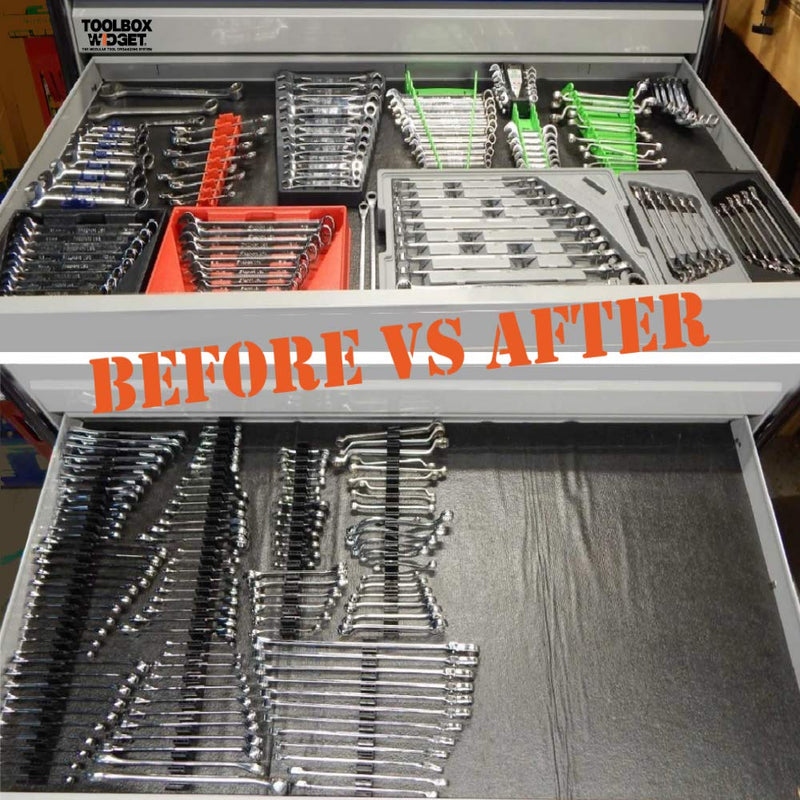 ToolBox Widget Wrench Organizer Pro Series Version 4.0 for Tool Drawer Storage | 12 Magnetic Wrench Holders | Modular Tool Organizer for Toolbox Organization | Replaces Wrench Rolls 1