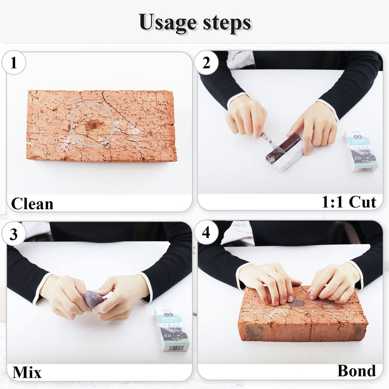 Epoxy Putty, 120g 2 Part Fast Repair Epoxy Putty Wood, Metal, Stone, Hard Plastic, Acrylic, Ceramic, Glass, Acrylic Bonding and Repair (Brown)