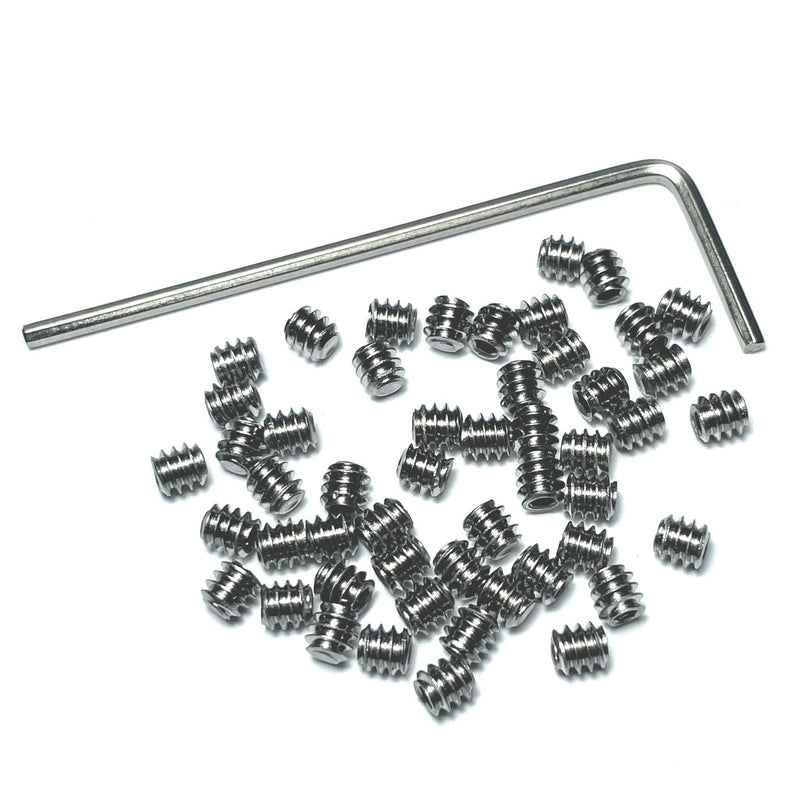 50pcs Set Screws 6-32 x 1/8 inch 304 Stainless Steel Allen Head Hex Hexagon Socket Set Screws with 1/16 Allen Wrench,Set Grub Screws Hex Allen Head Socket Set Screw.(1/8" Length)