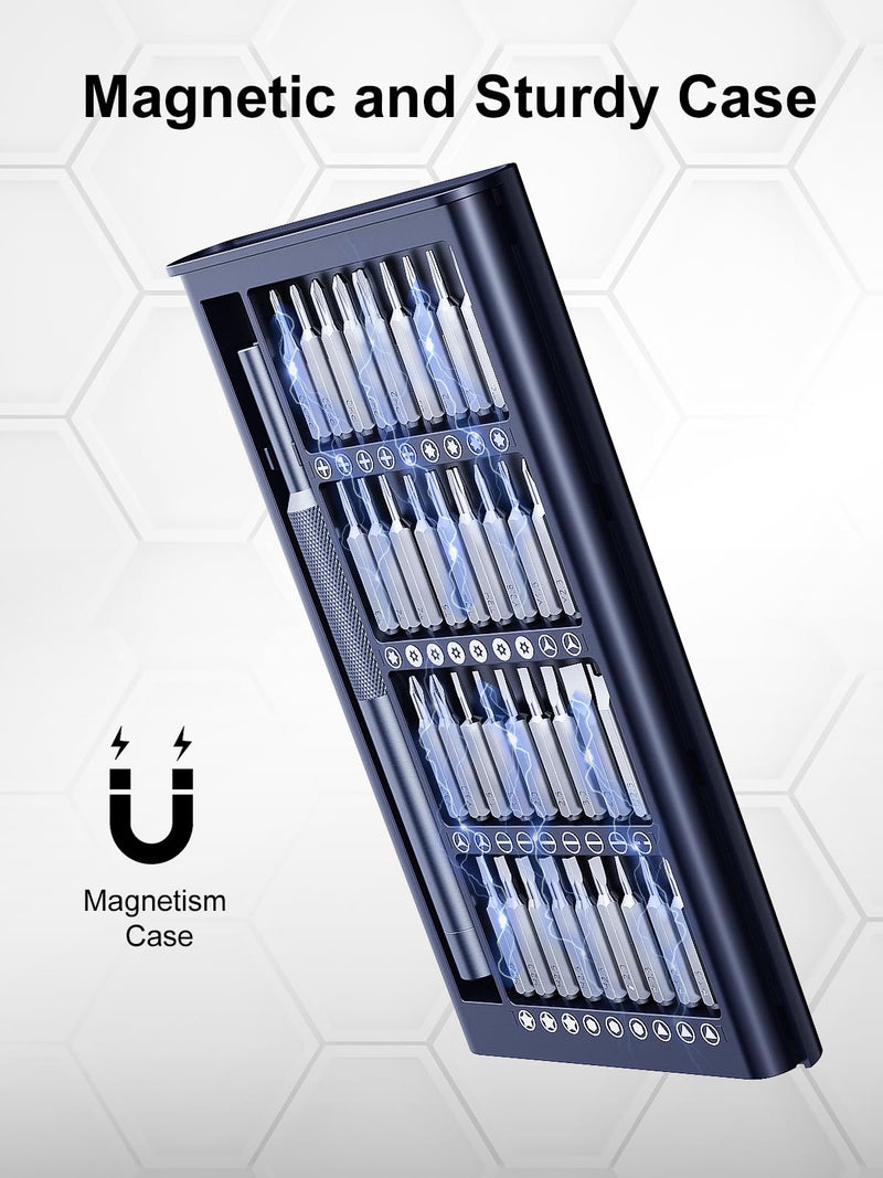 [Military-Grade] 37in1 Precision Screwdriver Set, Small Magnetic Mini Repair Tool Kit, Tiny Torx Screw Driver, for Watch, Laptop, Eyeglass, Camera, Ring Doorbell, Gifts for Men