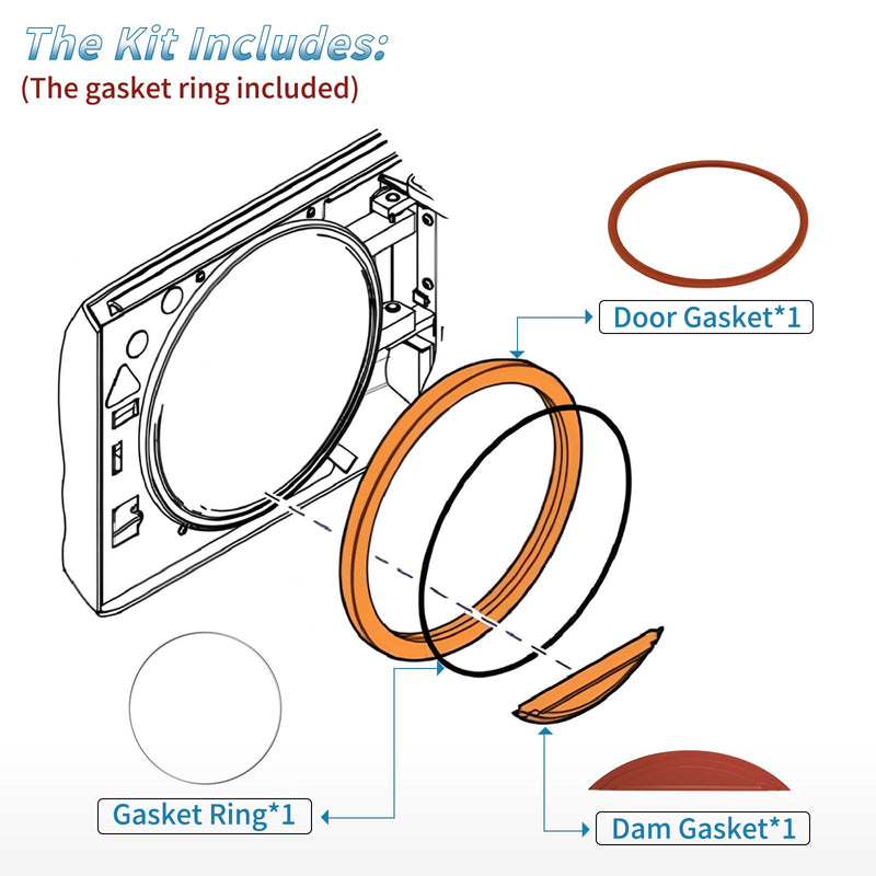 M9 Door Gasket Kit for Midmark M9 M9D Ultraclave Steam Includes Door & Dam Gasket and Support Wires Seal Set Replacement Part #002-0361-01