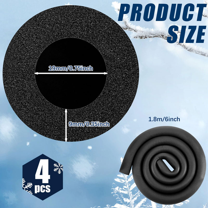 Pangda 4 Pcs 6 ft Pipe Insulation Foam Tube 3/4 Inch ID Foam Tubing Black Cover Heat Preservation for Outdoor Water Pipe Insulation,AC Unit, Guitar Stands, Exercise Machine Handle and Roof Rack