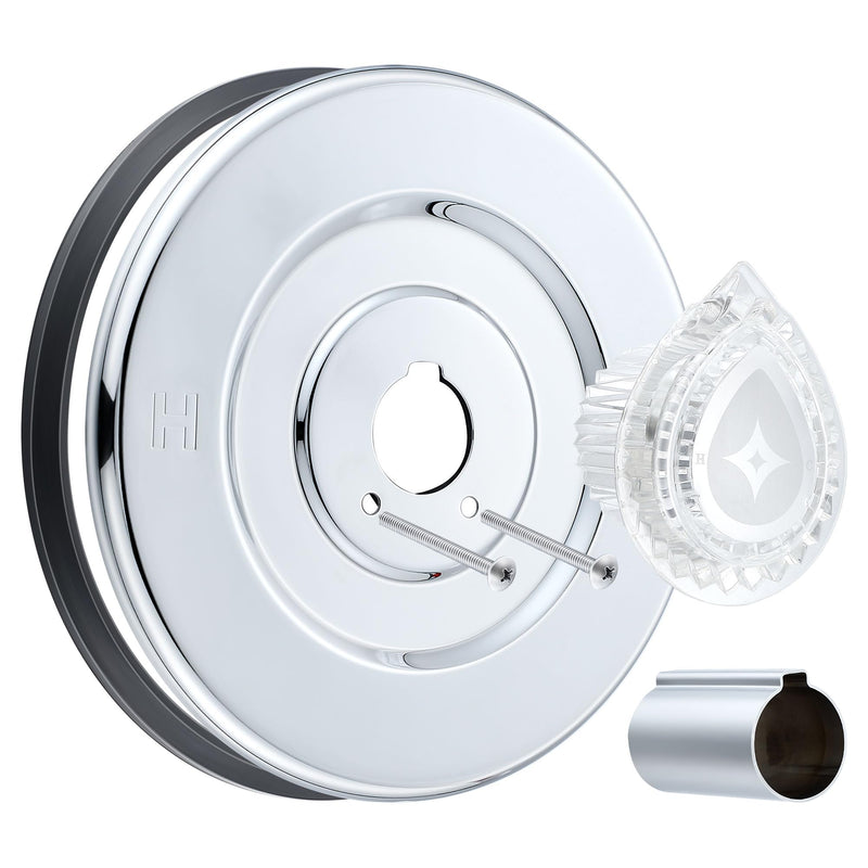 Enhon Tub and Shower Trim Kit, Shower Trim Compatible with Moen Chateau T470 Single Handle Tub/Shower Standard Valve, Escutcheon Screws Tube and Handle(Chrome, Knob) Chrome