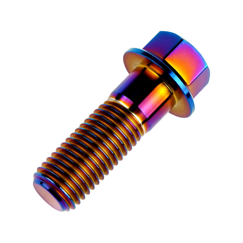Titanium Bolt M12 30 35 40 45 50 55 60 65 70 75 80 85 90mm Hex Small Flange Head for Motorcycle Car Modification Pack of 4 (M12x35mm Pitch 1.25, Burnt Blue) M12x35mm Pitch 1.25