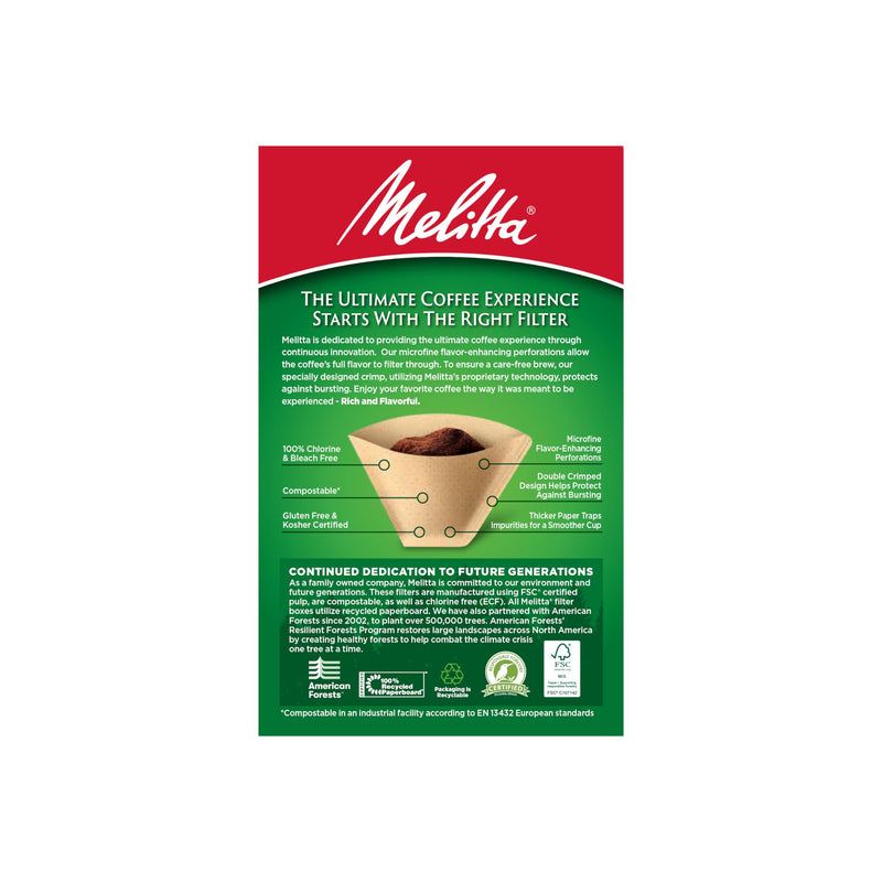 Melitta #2 Cone Coffee Filters, Unbleached Natural Brown, 100 Count (Pack of 6) 600 Total Filters Count - Packaging May Vary Natural Brown No 2 100 Count (Pack of 6)
