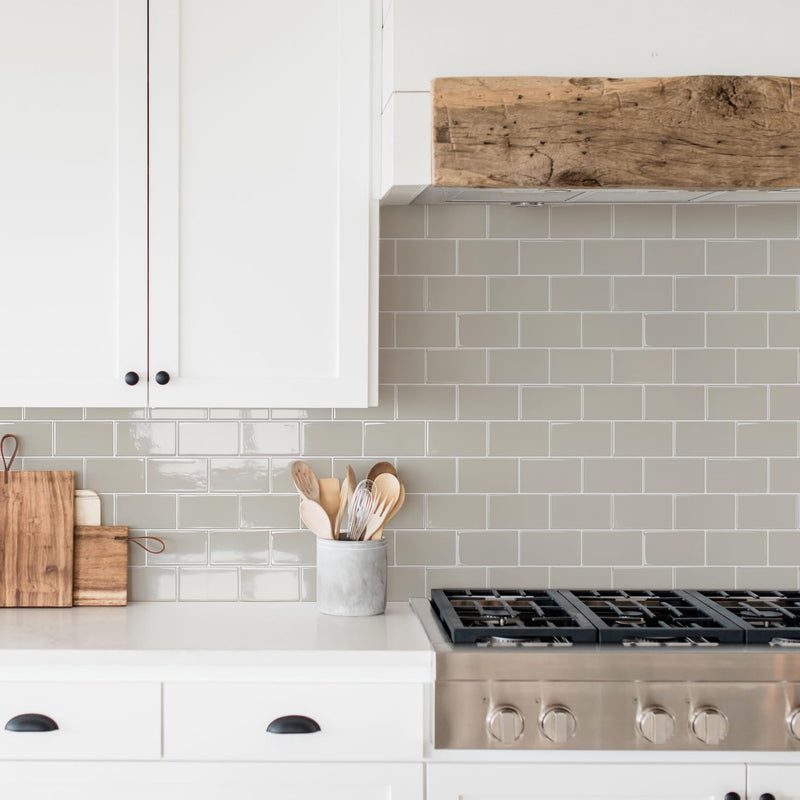 STICKGOO Subway Tile Peel and Stick Backsplash, Thicker Design 12" x 12" Stick on Backsplash Tiles for Kitchen, Bathroom, Wall Tile (10 Sheets, Light Gray Beige) 10