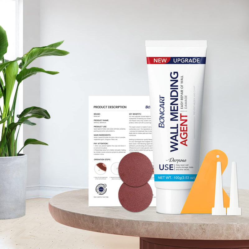 Drywall Repair Kit,2 Pack Wall Mending Agent,Wall Spackle with Scraper, Wall Surface Hole Fill Quick and Easy Solution 2Pack