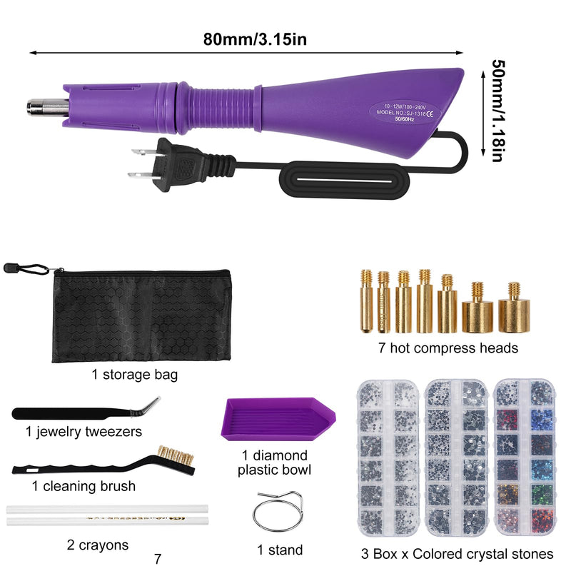 Maxmartt Hotfix Applicator Tool, DIY Hot Fix Rhinestone Setter, Quick Heating Hot Fix Wand Rhinestone, DIY Applicator Embellishment Tools, for Setting Rhinestones and Beads (Purple) purple