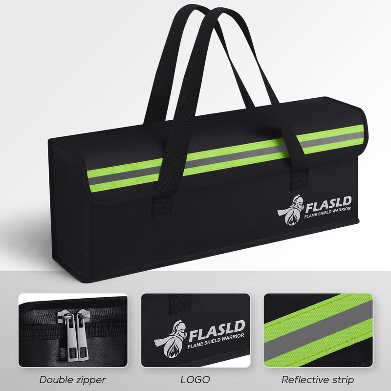 FLASLD 2-Pack E-Bike Battery Bag Fireproof Safe Charging Bag Explosionproof Lipo Battery Bag Large Capatity for Storage Charging (16 x 4.3 x 5in) 16 x 4.3 x 5inch - 2 Pack