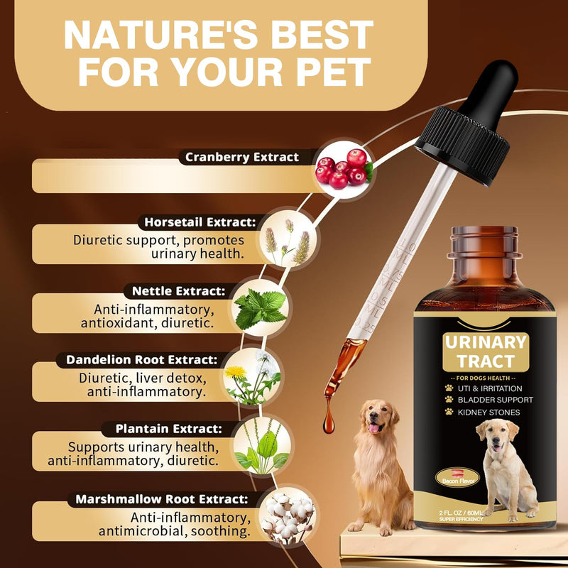 Dog UTI Treatment - Cranberry Supplement Drops for Dogs UTI - Urinary Tract Infection Treatment Medicine, Helps with Bladder & Kidney Health-Chicken