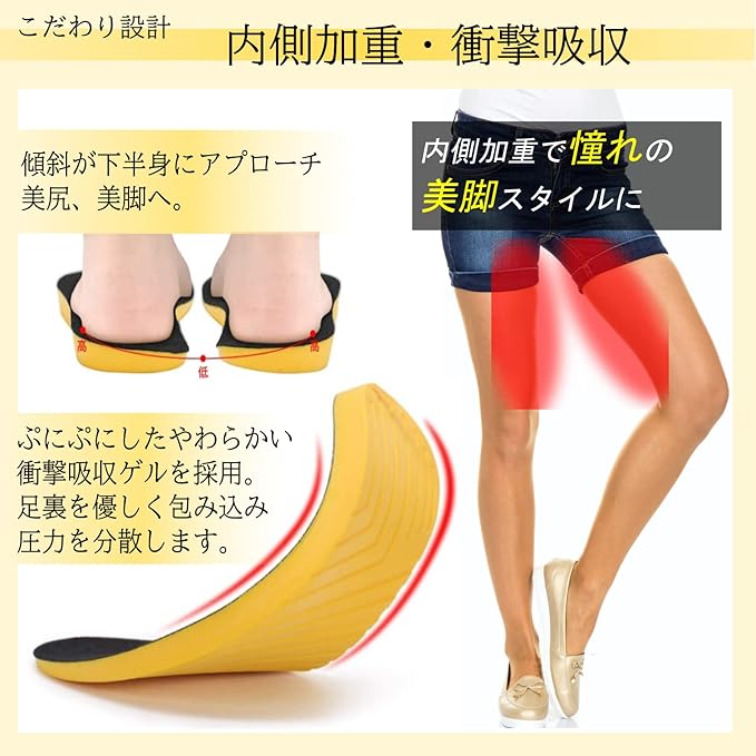 (Supervised by a Judo The) eziu O-Shaped Legs with Slanted Legs Insole, Insole, Skin-friendly Velvet Material, Unisex, (1 Pair, M) - NewNest Australia