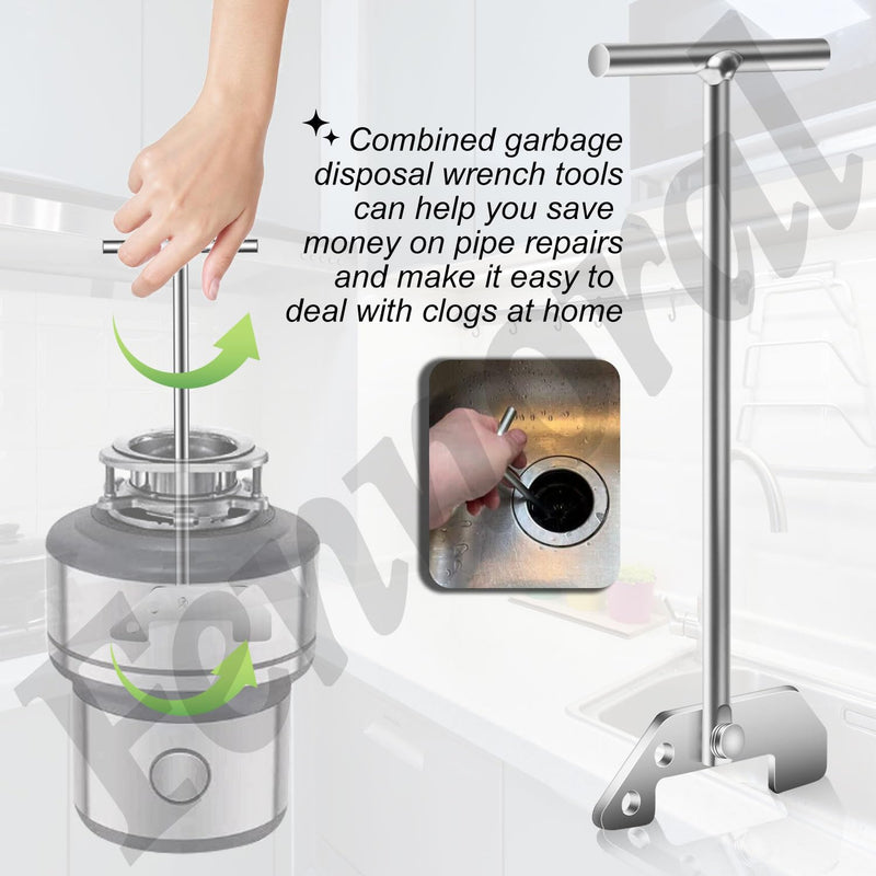 Fennoral Garbage Disposer Unjamming Wrench, 2 Pack, Compatible with SinkErator Moen, Removes Clogging Above The Sink, WR00KIT