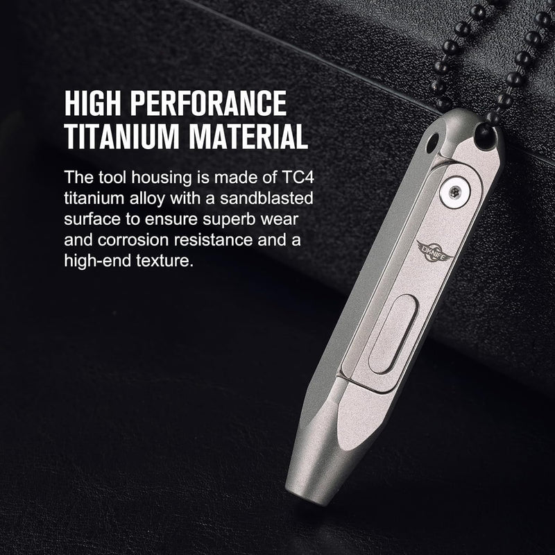 OKNIFE Otacle D1 Titanium Small EDC Multi Bit Pocket Screwdriver, 9 in 1 Mini Precision Screwdriver Set, S2 Steel Magnetic Bits for Work or Daily Use Titanium-silver