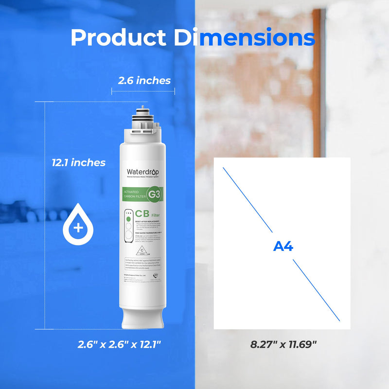 Waterdrop WD-G3-CB Filter, Replacement for WD-G3-W, WD-G3P600 and WD-G3P800-W Reverse Osmosis System, 1-year Lifetime - NewNest Australia