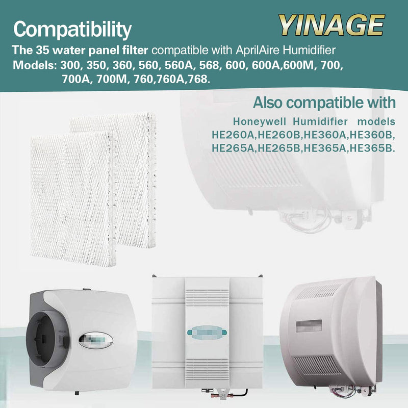 35 Panel Humidifier Filter Replacement for Aprilaire 350 560 560A 568 600 600A 600M 700 700A 700M 760 760A,Model 35 02 Replacement Filter for Aprilaire 600 Series (2pcs) 2pcs