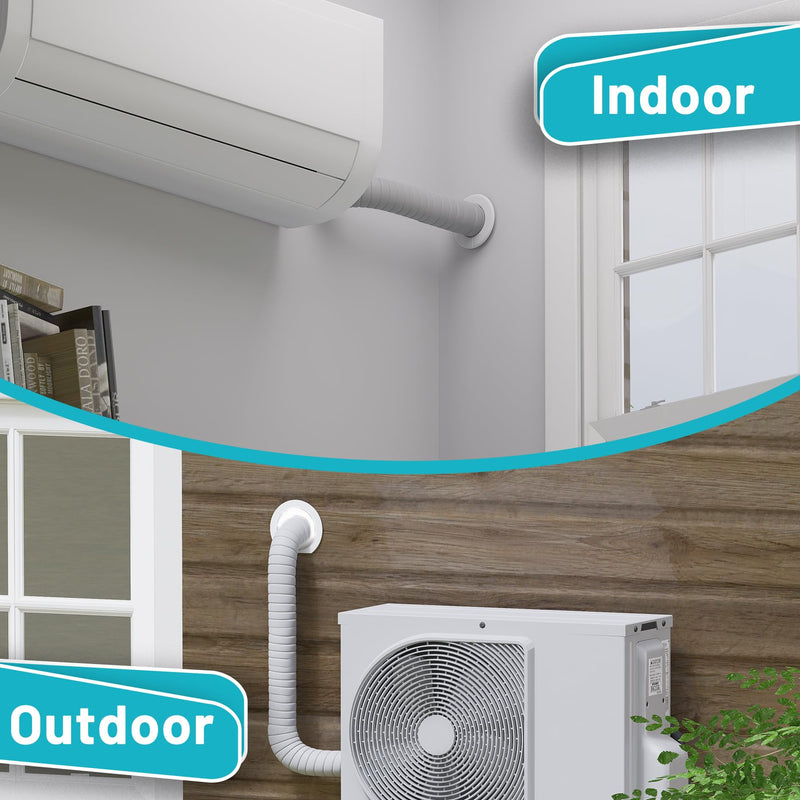 Mini Split Cover Wall Sleeve for AC Line Set, Line Set Covers for Outside Units, Mini Split Line Set Cover for Air Conditioning Systems, AC Sleeve Through The Wall, Pipe Accessories