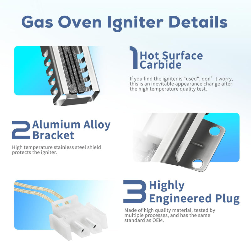 DG94-00520A Gas Range Oven Igniter Fit for Sam-sung NX58H5600SS Nx58h9500WS Replacement for G-E Whirl-pool Hot-point 2692271 AP5577941 WB13K21 Norton 501a Range Oven by BOGDA