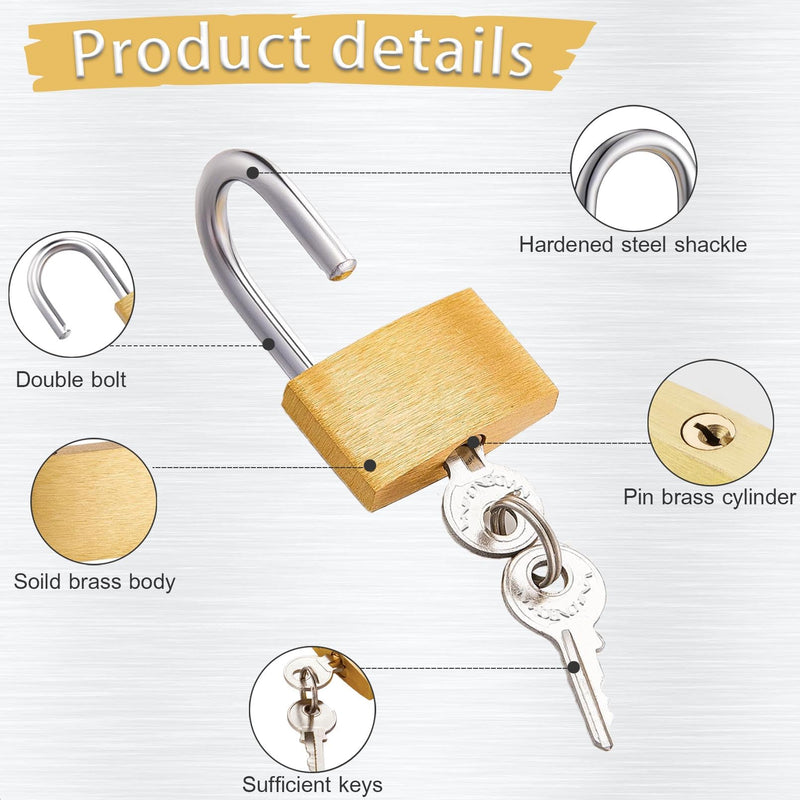 2 Pcs Small Solid Brass Locks with Keys, 20mm + 25mm Mini Key Locks, for Luggage Locks, Backpack Small Locks, Gym Locker Padlocks, Jewelry Box Locks… (20-25mm) 20-25mm