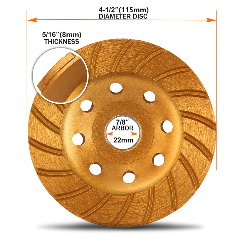 KSEIBI 644052 Super Turbo Diamond Cup wheel 4-1/2 Inch (115 mm)
