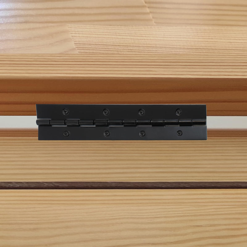 Hordion 6Pcs 8 Inch Piano Hinge Heavy Duty, Black Continuous Hinge 0.04" Thickness Folding Hinges with Screws for Cabinet Door Storage Box Boats